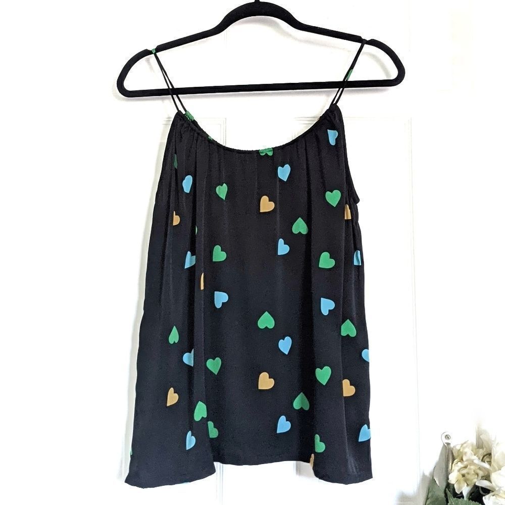 Tucker The Camisole Sea of Hearts in Stretch Georgette Silk Top Heart Print